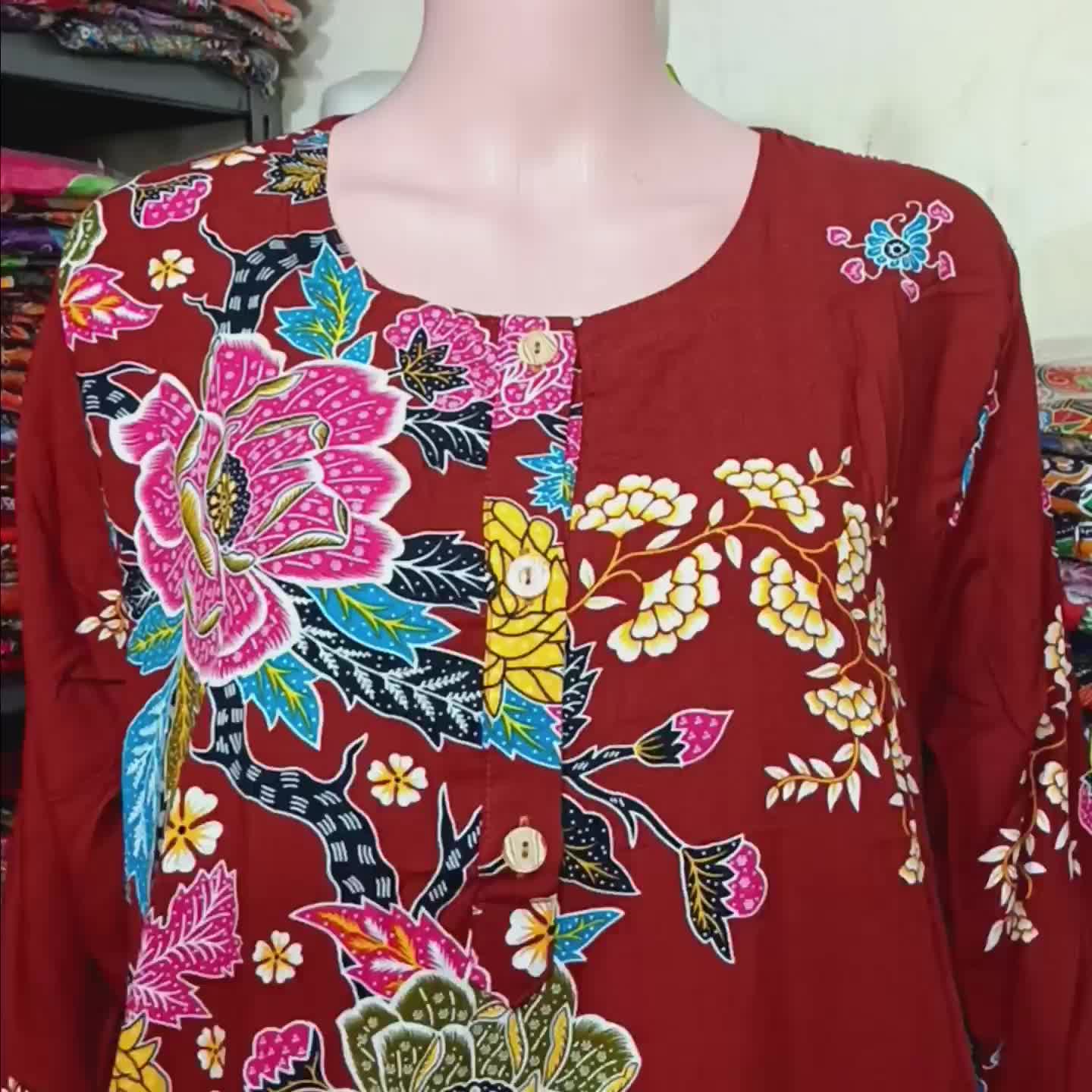 LONGDRES KENCANA UNGU LENGAN TEROMPET 3/4 LD 100CM  - 110CM PB 125CM ASLI ORI LABEL BIRU