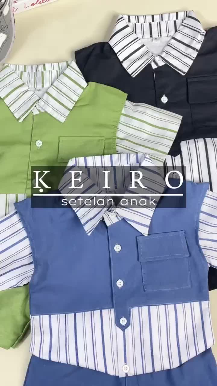 Setelan Kemeja Anak Cowok KEIRO (1-4 Tahun) Enzio Baju Berkuaitas