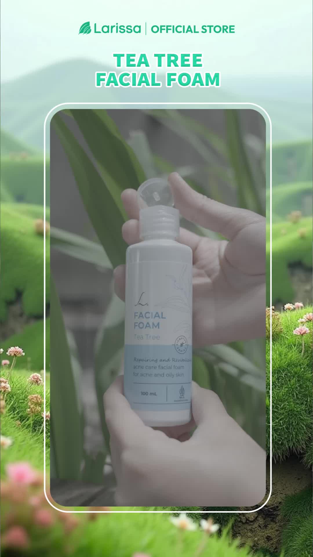 Larissa Facial Foam Tea Tree Bening - Sabun Cuci Muka Untuk Berjerawat & Berminyak Wajah Cleansing