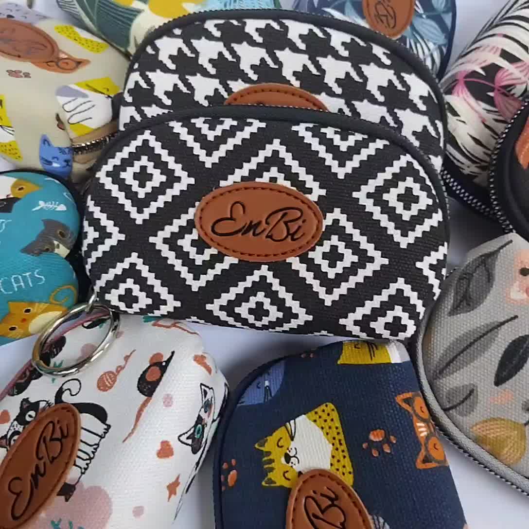 ENBI Dompet mini/Koin bahan Canvas motif Terbaru dengan Model Elegan Uang Kartu Wanita dompet kartu local brand