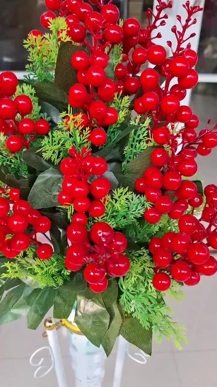 POHON CHERRY ARTIFICIAL 20 TANGKAI DENGAN POT STANDING BESI