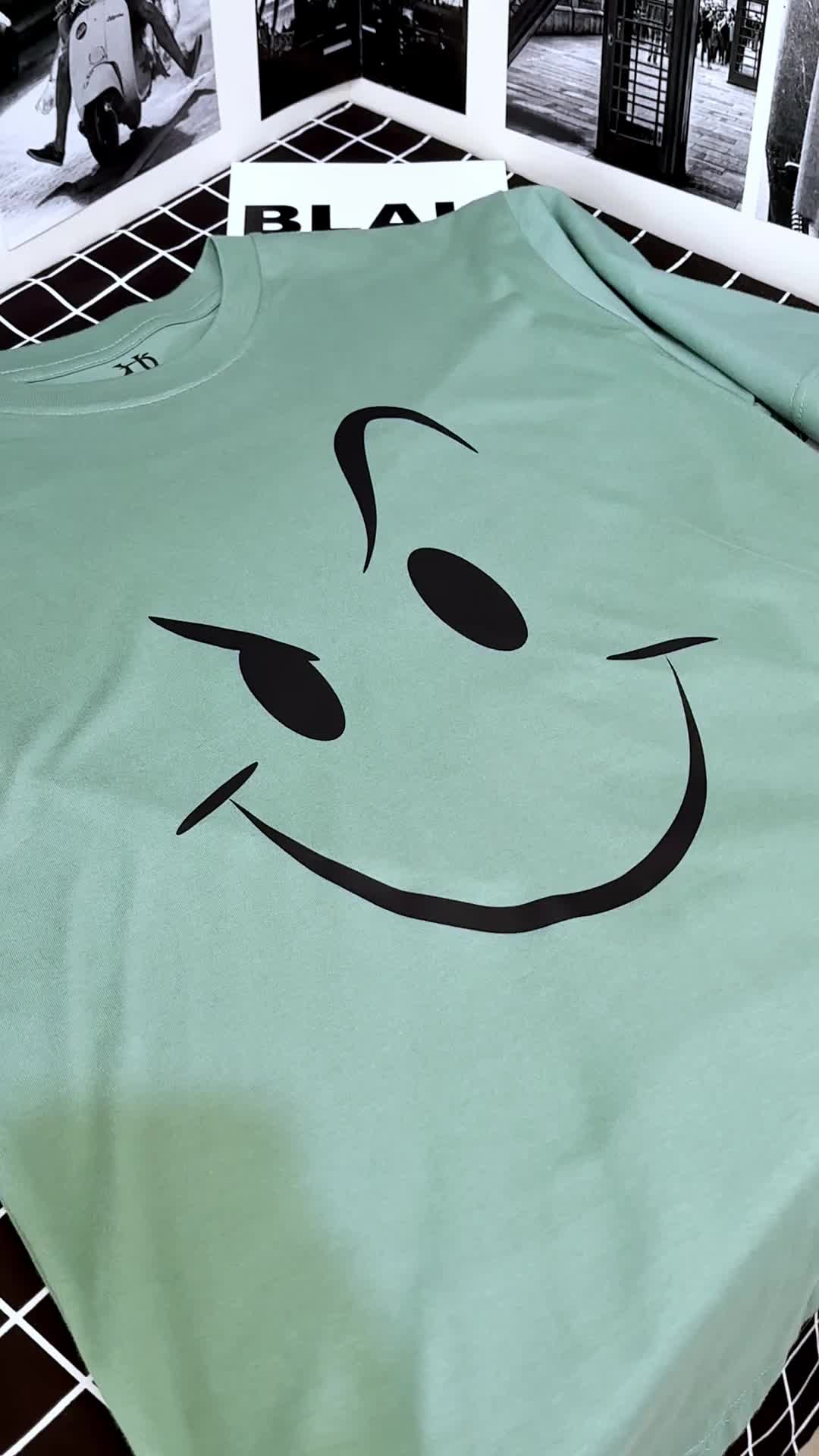 Haoshoku Store - Baju Distro Pria Wanita Smiley - Kaos Sablon - BR1001 Combed Nyaman Panjang Tshirt Anime Digital Band