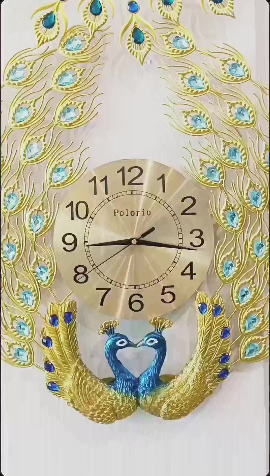 Jam Dinding Merak Type A11 - Bahan Metalglass - UK 60CM x 60CM Mesin Bulat Modern Hening