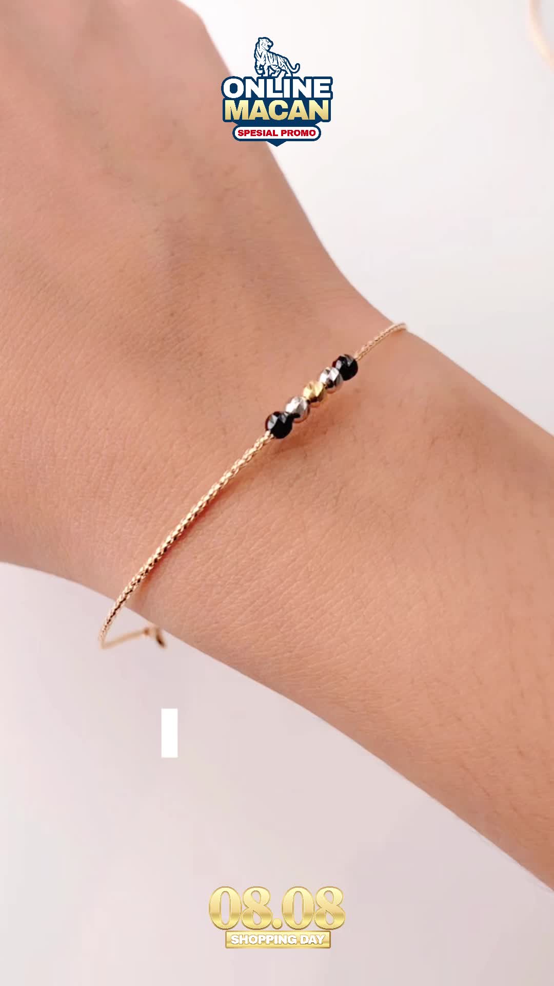 Macan Gold Gelang Emas Choker Model Eleztra Pompom - Emas Kadar 16K & 17K Ubs Gold