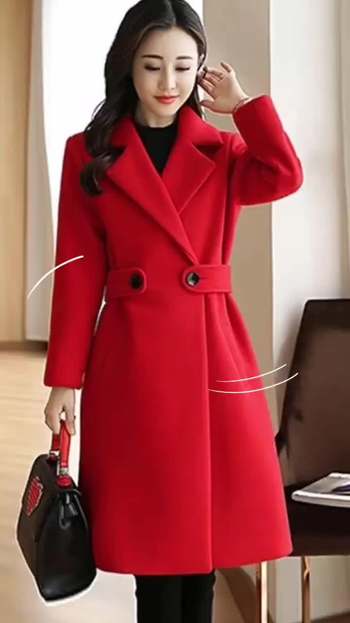 Blazer Jaket Winter Bahan Woll fleece Long Coat Panjang outer Musim Dingin Korean style Oversize Wanita Jaket Blazer Atasan Tangan Hitam Formal Semi Korean Plus Size Jackets & Coats monza  long