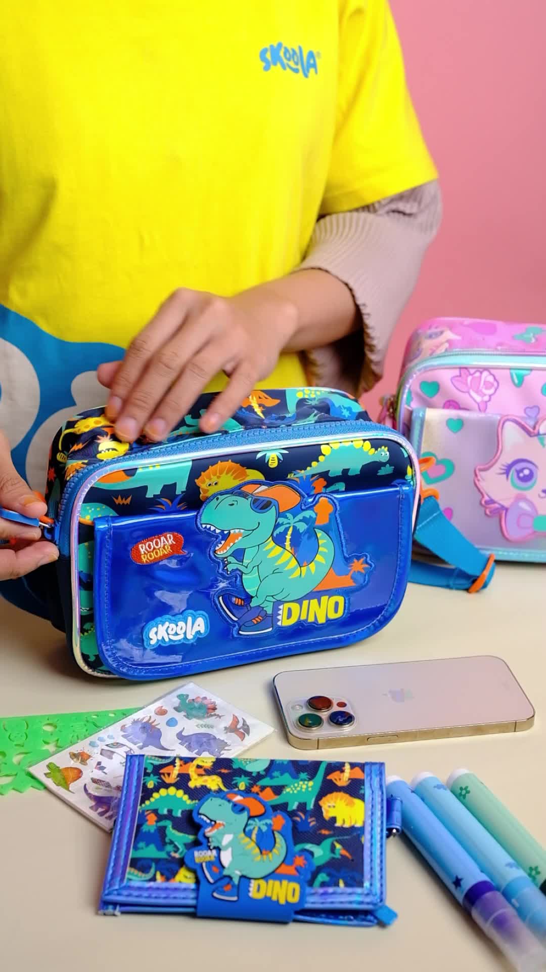 Skoola Tas Anak PAUD Remaja Perempuan Selempang Unicorn Cat - Mili Fashion