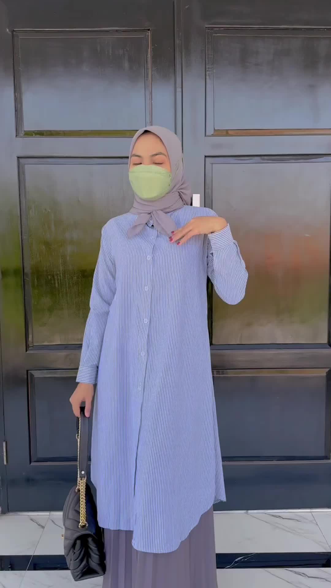 Zalfaoutfit POPPY tunik Baju Atasan Wanita muslim Tunik kerja kuliah panjang polos Katun Poplin premium lengan manset