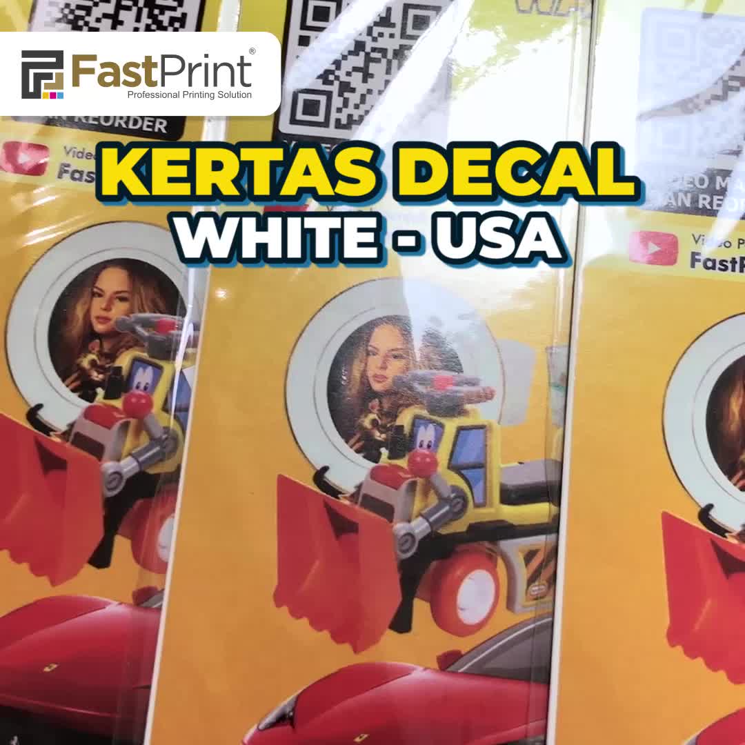 Fast Print Kertas Water Slide Decal Paper USA White A4