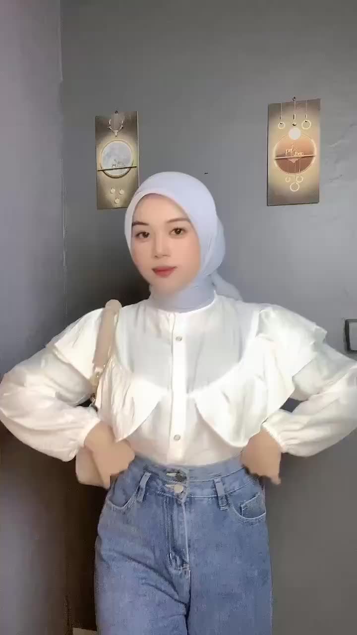 BLOUSE RUFFLE POLO LINEN RAFELLA / YURE BLOUSE RUFFLE Atasan Wanita crinkle / ATASAN BUSUI FRIENDY Kancing