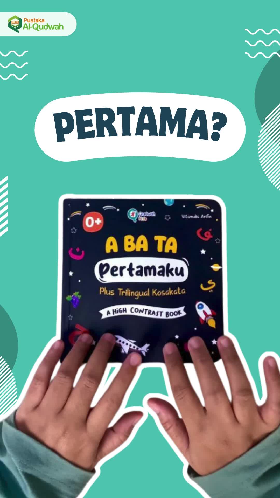 [Al Qudwah] Boardbook Hijayah Pertamaku / Abata Pertamaku, Bonus flash card dan Spidol, ABATA High Contras,My firs arabic word- Qudwah kids _ hijaiyah pertamaku || buku edukasi anak usia 2th