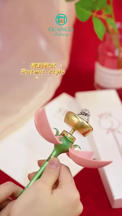 FLOWER PROMISE RING BOX - HIDDEN JEWELRY / BOX CINCIN NIKAH LAMARAN TEMPAT KOTAK BUNGA MAWAR DIPUTAR HADIAH ANNIVERSARY ULANG TAHUN SUAMI ISTRI COWOK CEWEK PASANGAN KALUNG GELANG KADO PACAR