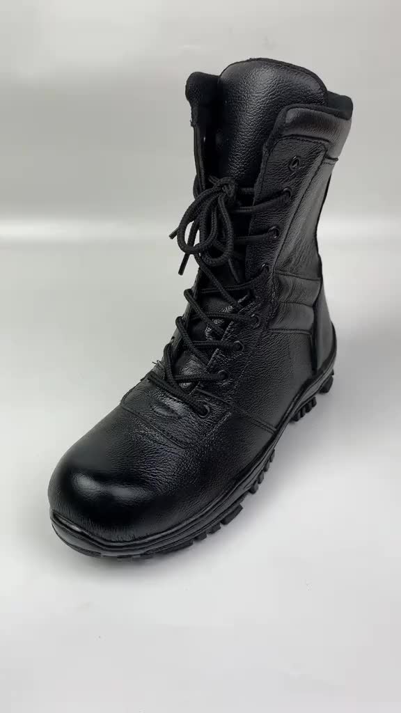 GFORCE Sepatu PDL Jatah TNI Kulit Asli Model Resleting Dan Tali Boots Karet Shoes Pria 100% Leather Anti Slip Nyaman