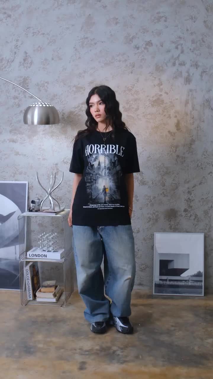 iiih T-Shirt Horrible Black Tees Baju Combed Printing Sablon