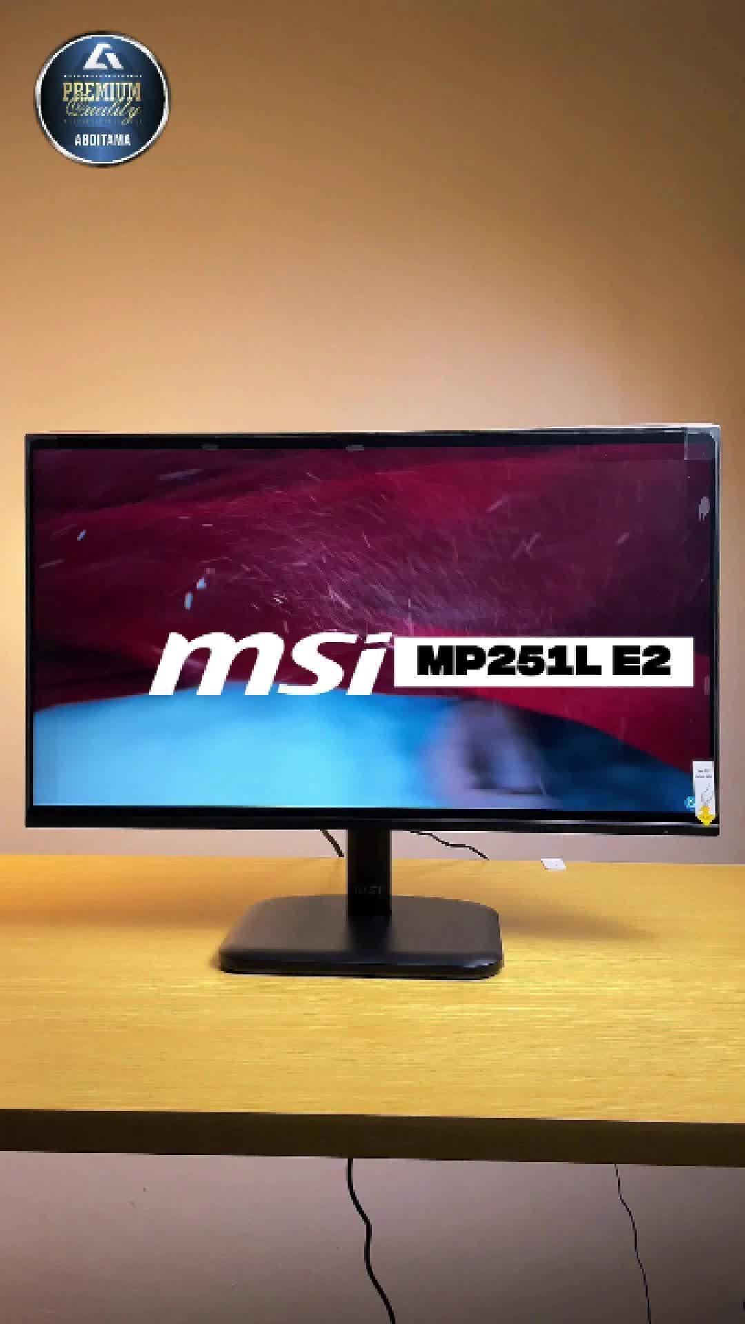 Monitor LED PRO MSI MP251L E2 24.5" IPS 1080p FHD 120Hz VGA x1 HDMI x1 Vesa 100x100mm Business Productivity Monitors 4-Side Slim Bezel 92% Screen-To-Body Ratio EyesErgo Slim Sleek Smooth  Simplicity At Your Fingertips - MSI Display Kit App