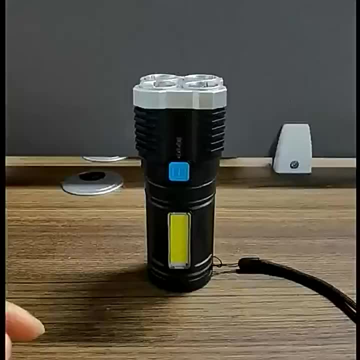 [Rosella] Senter Camping Led 4 Mata Rechargeable Cas Ulang Super Teran Portable