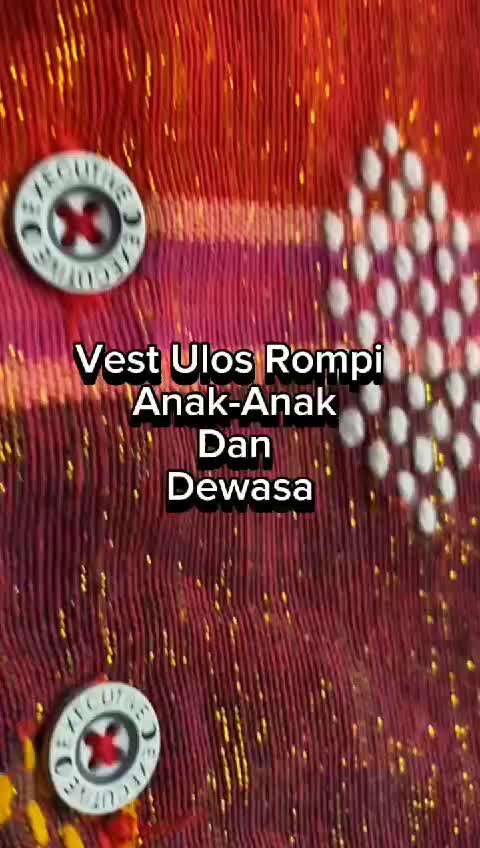 Vest Ulos - Rompi Anak - Rompi Ulos Batak - Anak-Anak Dan Dewasa / B K