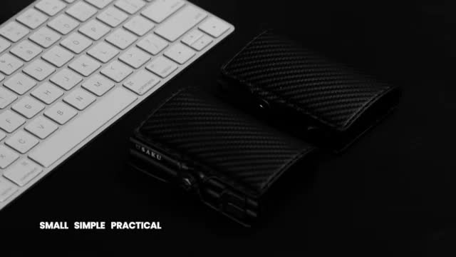 SAKU Dompet Kartu Pria Wanita Smart Wallet Card Holder RFID Kulit BLCK