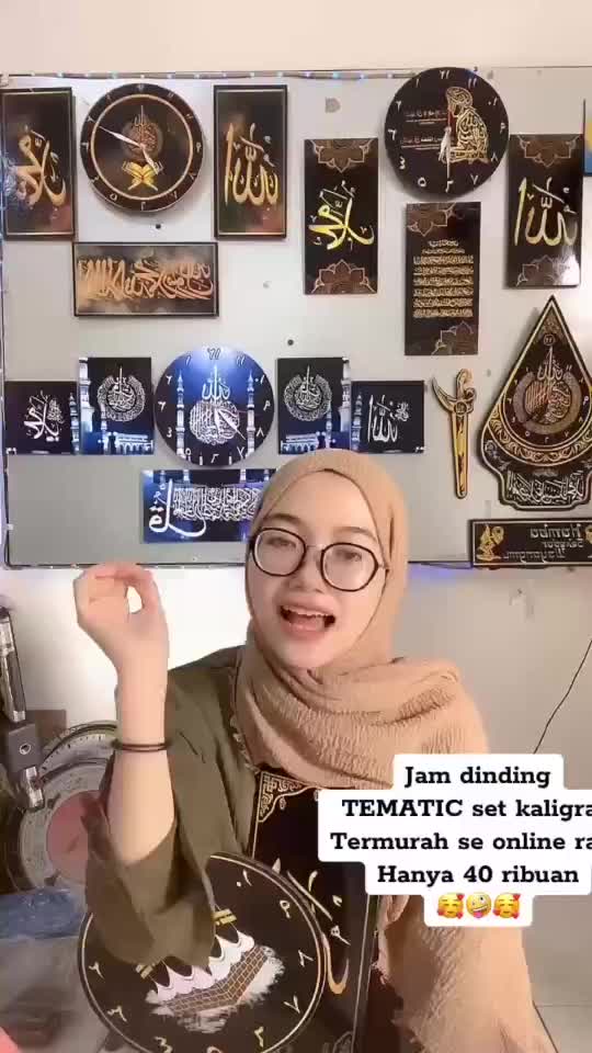 RTC Jam Dinding Jumbo Islami 7 in 1 Kabah Giant Wall Clock Kaligrafi Aesthetic Dekorasi Rumah Multifungsi Kualitas Tinggi