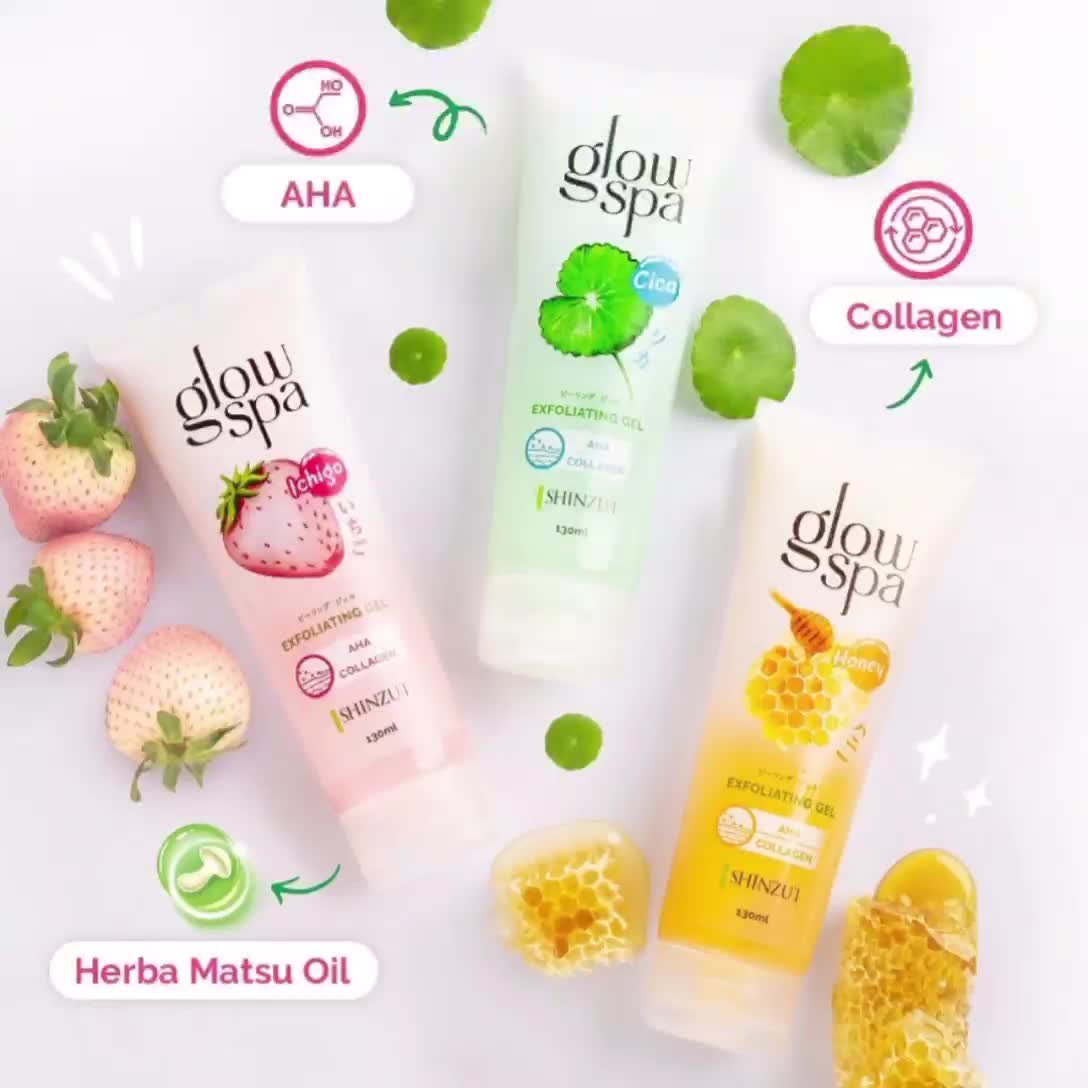 [Isi 2] Shinzui Glow Spa Exfoliating Gel 130 ml | Cica / Ichigo / Honey | Mengangkat Sel Kulit Mati