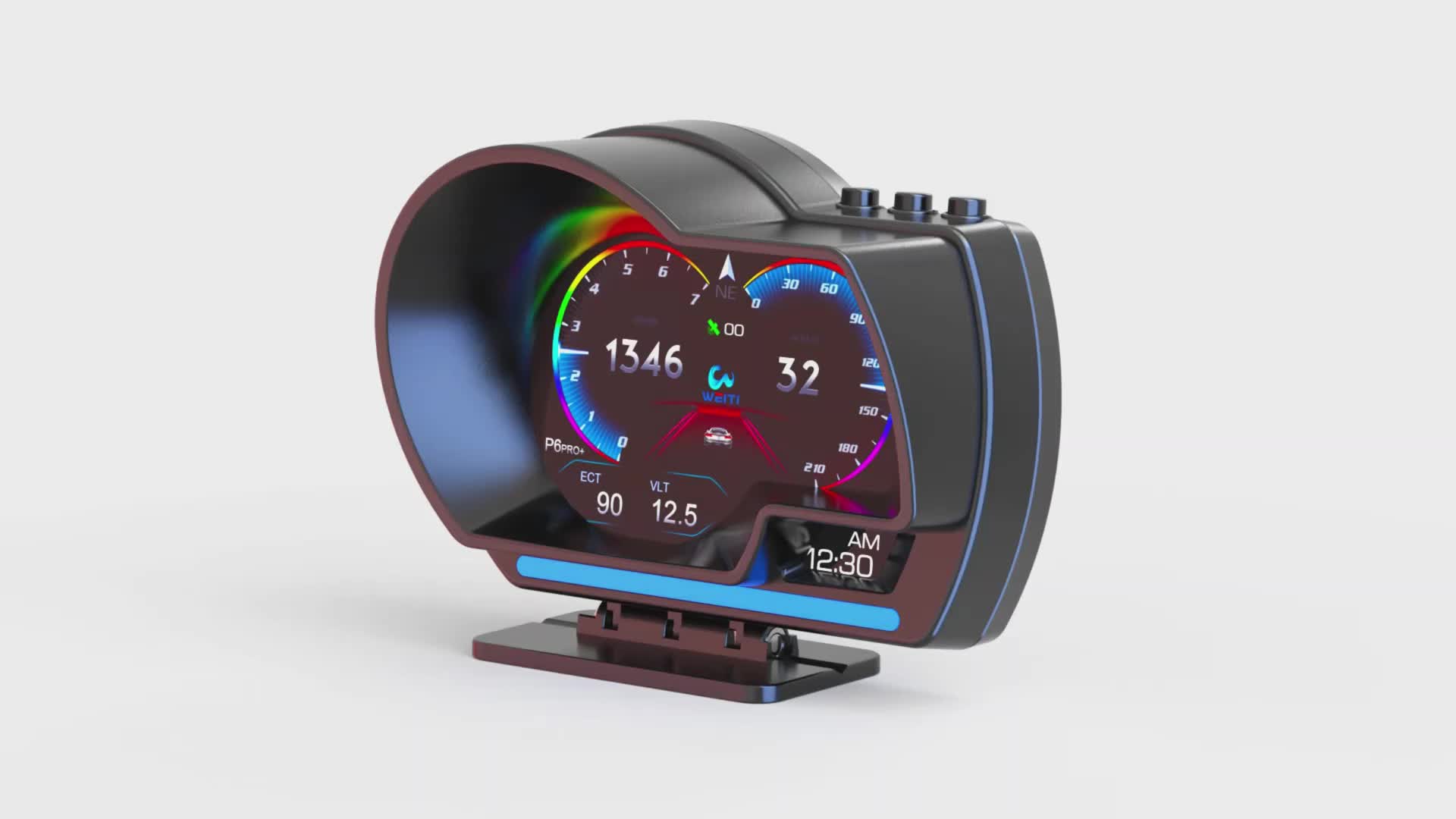 P6PRO+ OBD2 GPS HUD Dual System Car Head up Display Digital Speedometer dengan Uji Rem Akselerasi Hapus Kode Kesalahan COD Pemeriksaan suhu air