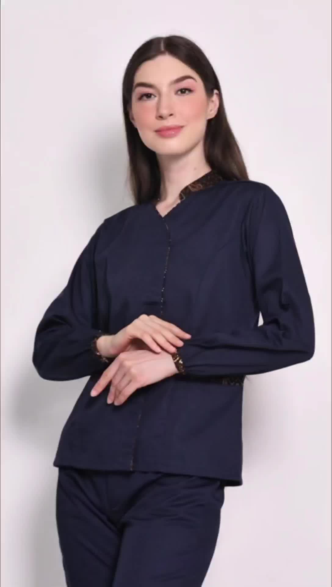 [Renne] Baju Seragam Baby Sitter Batik Luna Series / Baju Nanny Batik / Baju Suster Batik / Baju Klinik Batik