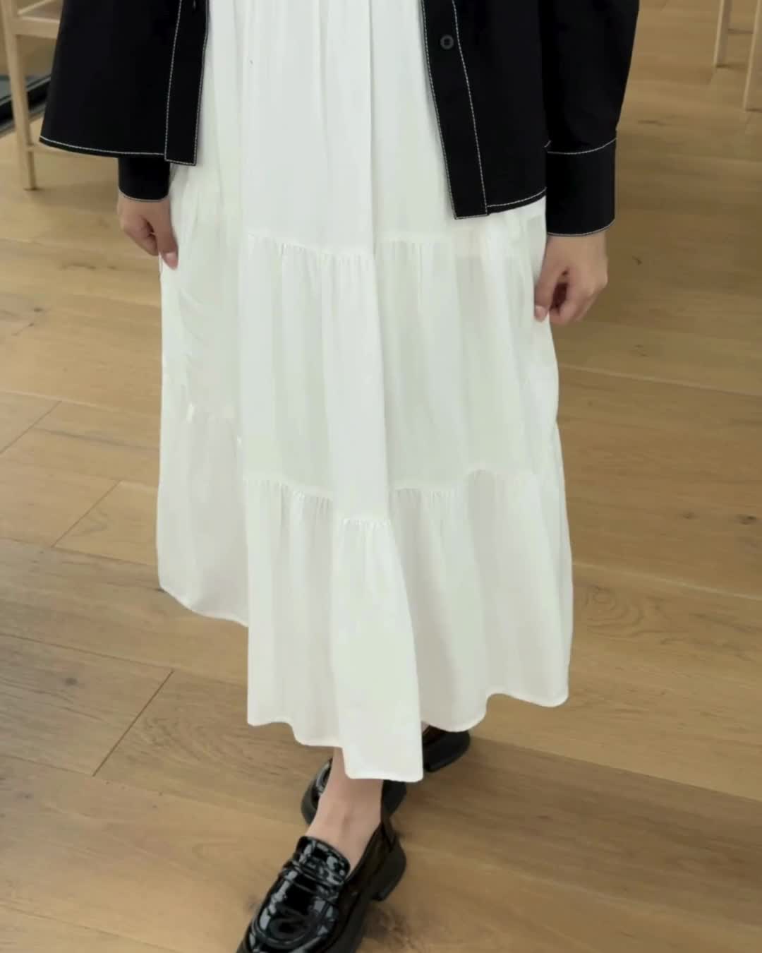 InKano Bree - Sleeveless midi dress panjang wanita bahan rayon warna putih, coklat beige, hijau olive, hijau sage, hitam casual