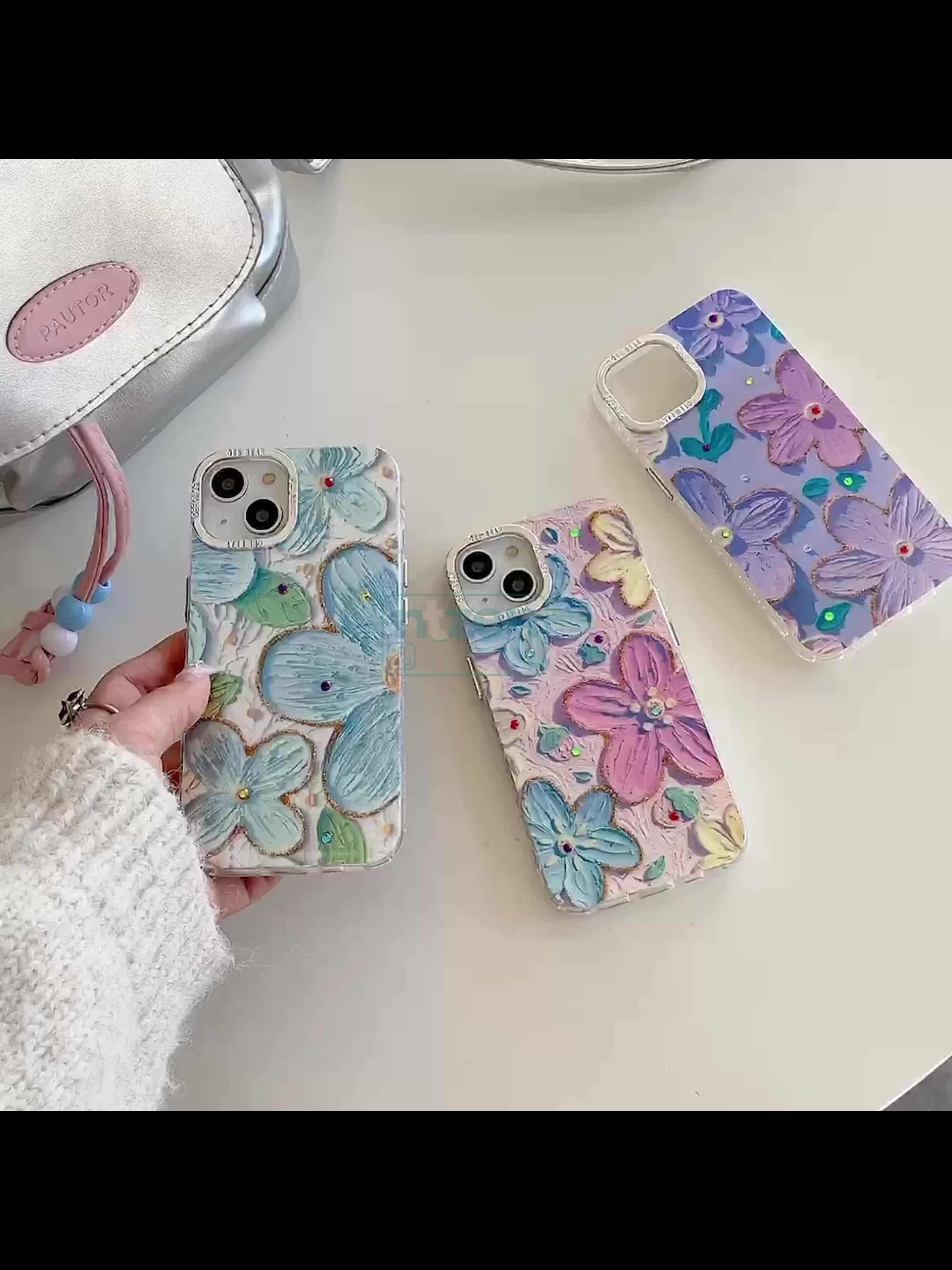 Ntzen Case FLORAL 3D SHOCKPROOF Compatible for iPhone 11 12 13 14 15 PRO MAX Case PLUS Hardcase