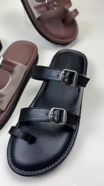 GOROKA-Sandal Wanita Platform Wanita Ketebalan 2cm Pijakan Empuk Hitam