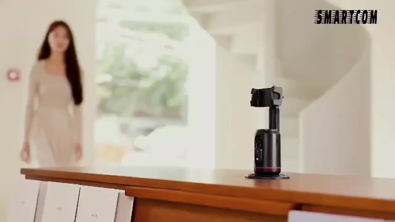 SMARTCOM - Gimbal Stabilizer Q02 Face Tracking Handphone Gopro Kamera Proyektor Ringlight Rotasi 360° Tripod Bluetooth