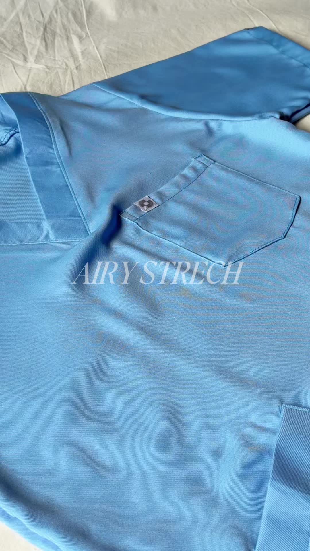 Set [AIRY STRETCH] Warna 1 Vneck Panjang dan Pendek Scrub Baju jaga OK - Stasis Medical Dokter Bidan Perawat V Neck Cargo Nakes custom karet bahan polydex bukan toyobo, american drill, seragam wanita pria