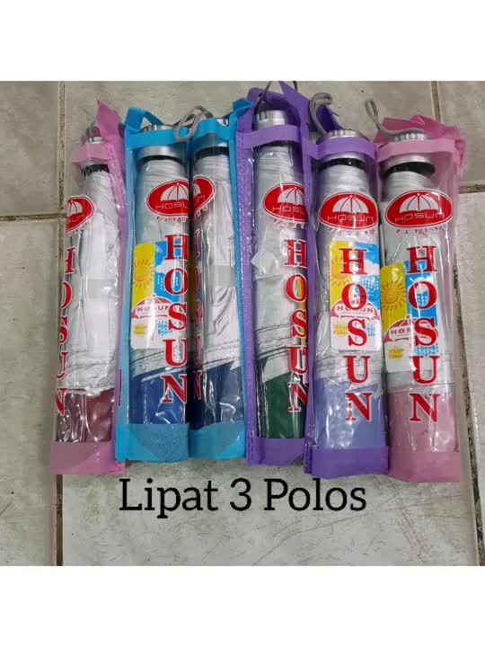 Payung Lipat 3 Polos Super Murah Kuat Kokoh Anti Angin C3 Anti UV
