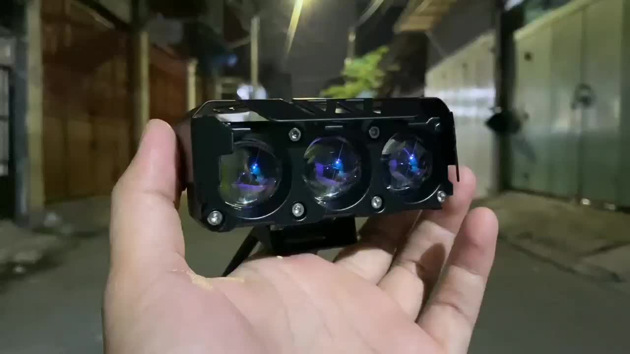 Lampu Tembak Laser 3 Mata Blue Lens D2 Devil RGB CS 1069B Super S  Waterproof 40Watt