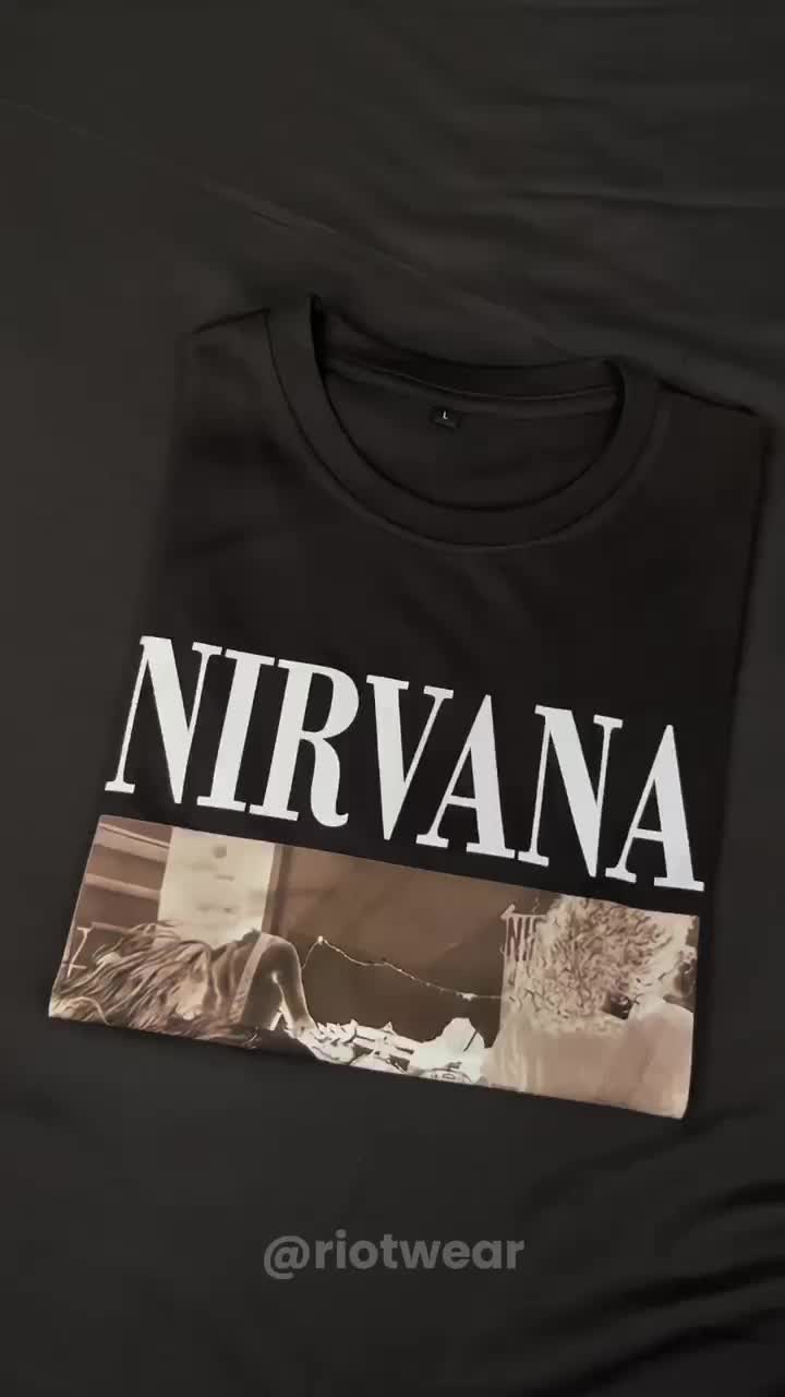 RIOTWEAR-Kaos Nirva Regular Fit Cotton Baju Pria Wanita Lengan Pendek Atasan Tshirt Distro