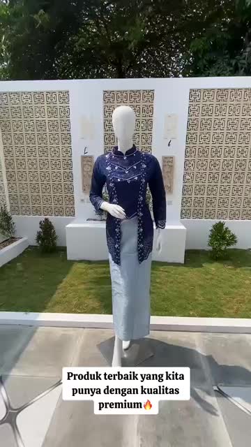 ￼Kebaya Wisuda Kebaya Modern Kutu Baru Kerah Sanghai Kombinasi Payet Atasan Panjang Silk Tangan Dress Pesta Wanita Tile melayu kutubaru pest encim Kurung jangan set tunik songket