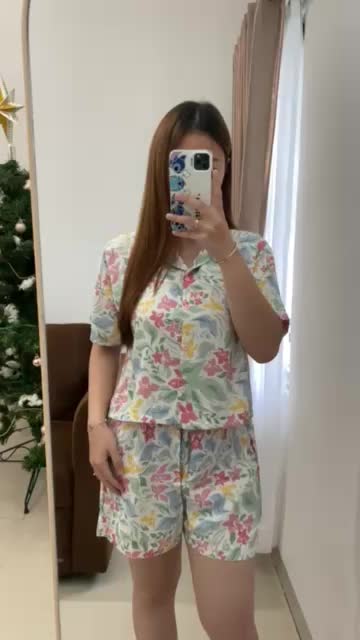 Blessing Pajamas Set | Model Semi Crop | Baju Tidur Wanita | Baju Santai Wanita Katun