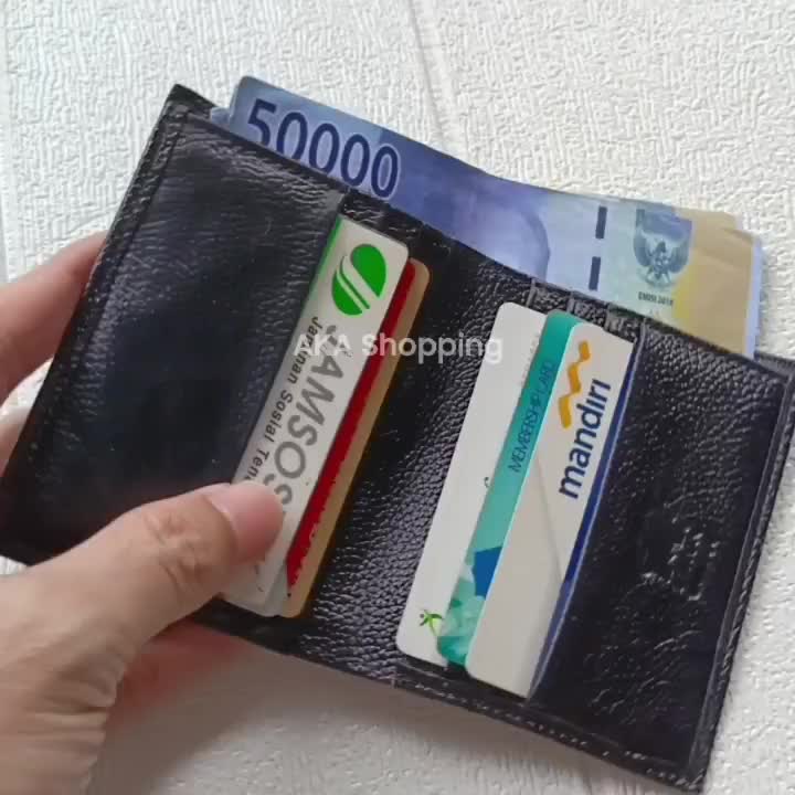 [DKU 02] Dompet Kartu Uang Pria | Dompet Mini CardHolder ATM Kulit Hitam