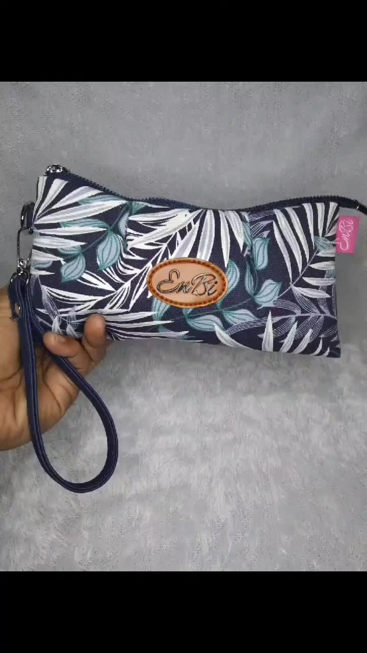 ENBI Dompet Wanita Pouch Hp dan Uang Kanvas Motif Kucing Elegan Cocok untuk Remaja Dewasa Desain Unik & Cantik Dilengkapi Tali Pendek