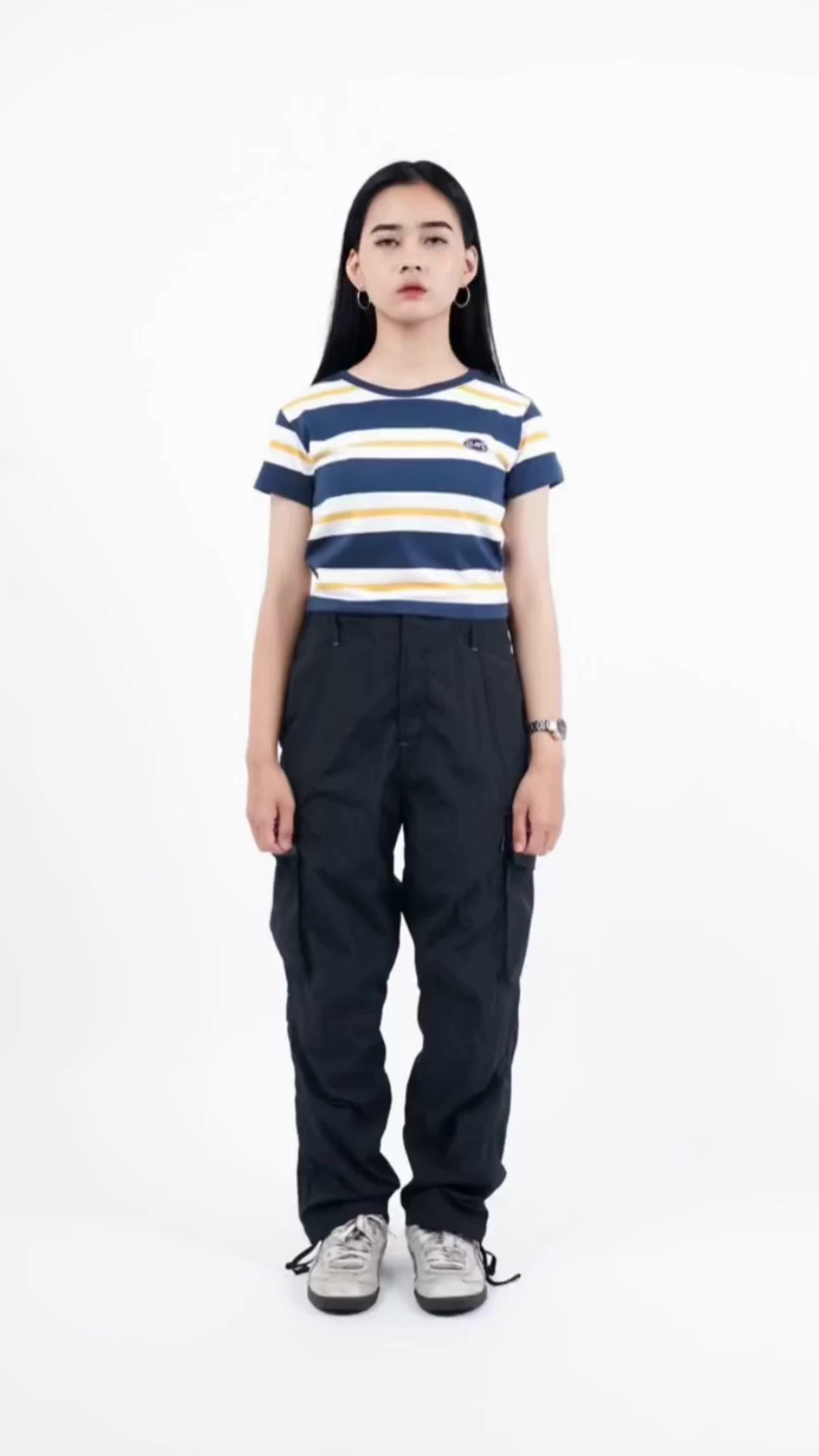 CLOTE KAOS STRIPE POCKET S3 CVC 24s Setrip Pria Oversize Tangan Pendek Oblong Nyaman Lembut Kerah Bulat Polos