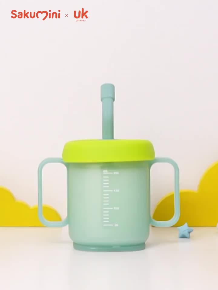 Sakumini Curve Straw Cup Training Gelas Minum Sedotan Anak