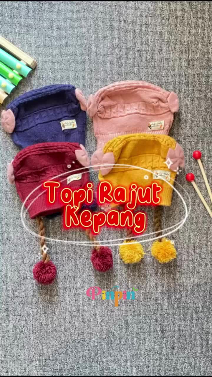 Pinpin Kids - Topi Anak Perempuan Rambut Kepang / Topi Bayi Kupluk Imut Lucu Baby Hat Wig