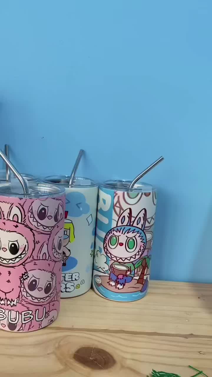 Tumbler Stainless Labu2  Series Dengan Sedotan Stainless Anti Bocor 600 ML Termos Stainless Kapasitas Tinggi Cangkir kopi portabel Tahan Dingin Tahan Panas Baja Gelas Steel