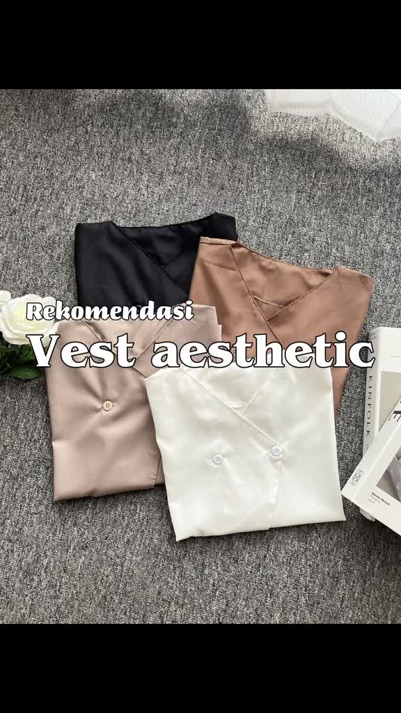 R.A SHOP - Lolly Vest Outer Casual Simple Rompi Crop Wanita