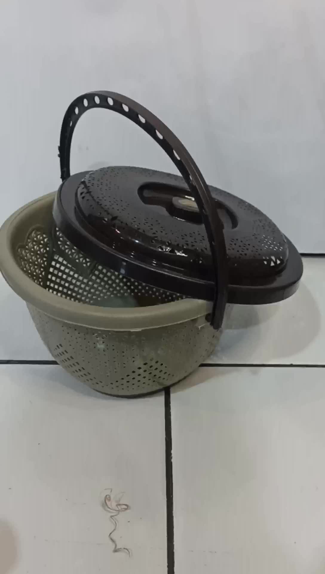 (6pcs)sangku/wakul surya plas besek bakul plastik dan tempat nasi dengan tutup dan gagang Wadah