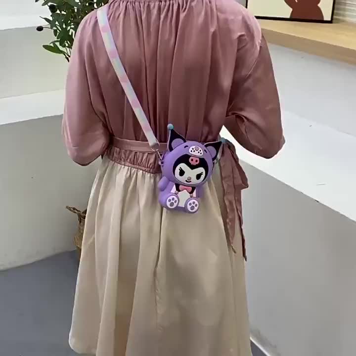 Tas Selempang Rubber Resleting Silicon 3D Anak Karakter Saniro Trendy Fashion