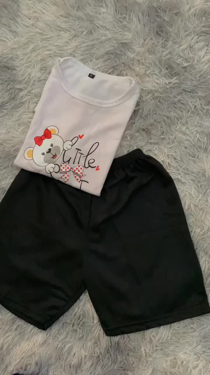 Baju Setelan Anak Perempuan Motif LITTLE SWEET - Kaos dan Celana Fashion Terbaru Usia 5-15 Tahun [BISA COD]