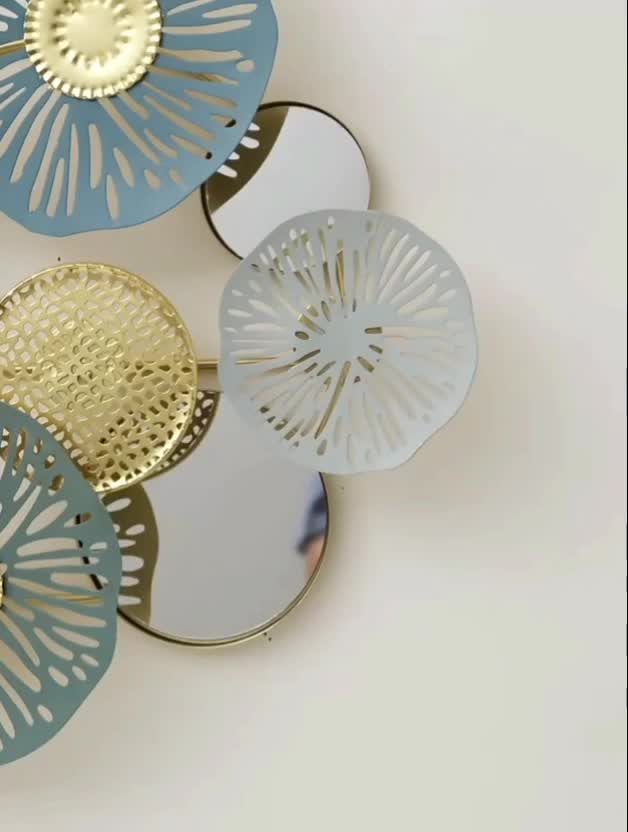 【Siap Stok COD】Nordic Metal Leave Mirror Wall Decoration Hanging Frame Art Scandinavian Iron Decor Dinding Ruang Tamu