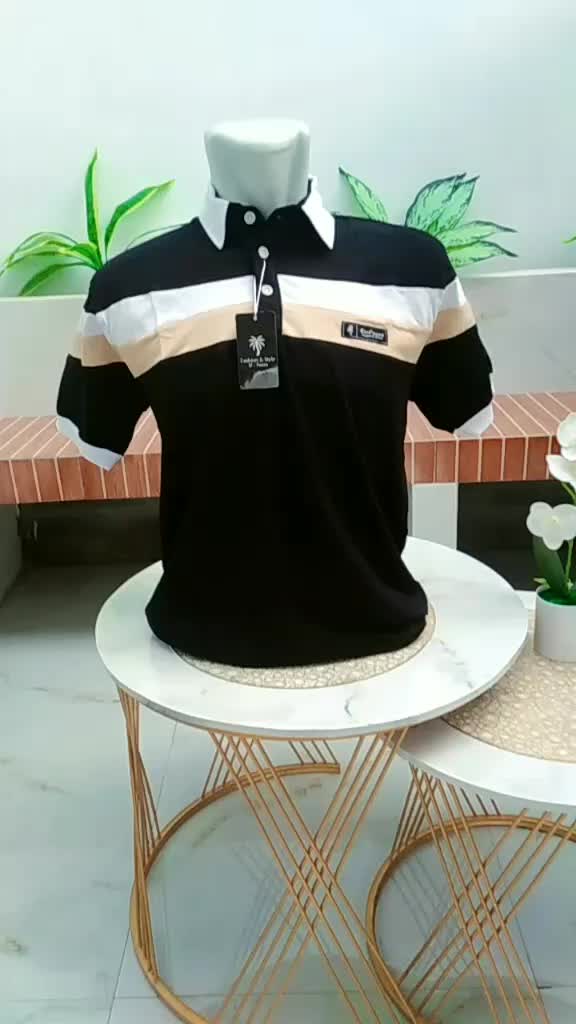 KAOS KERAH DISTRO PRIA/WANITA SETRIP KATUN SANTAI SHIRT KOMBIASI POLO