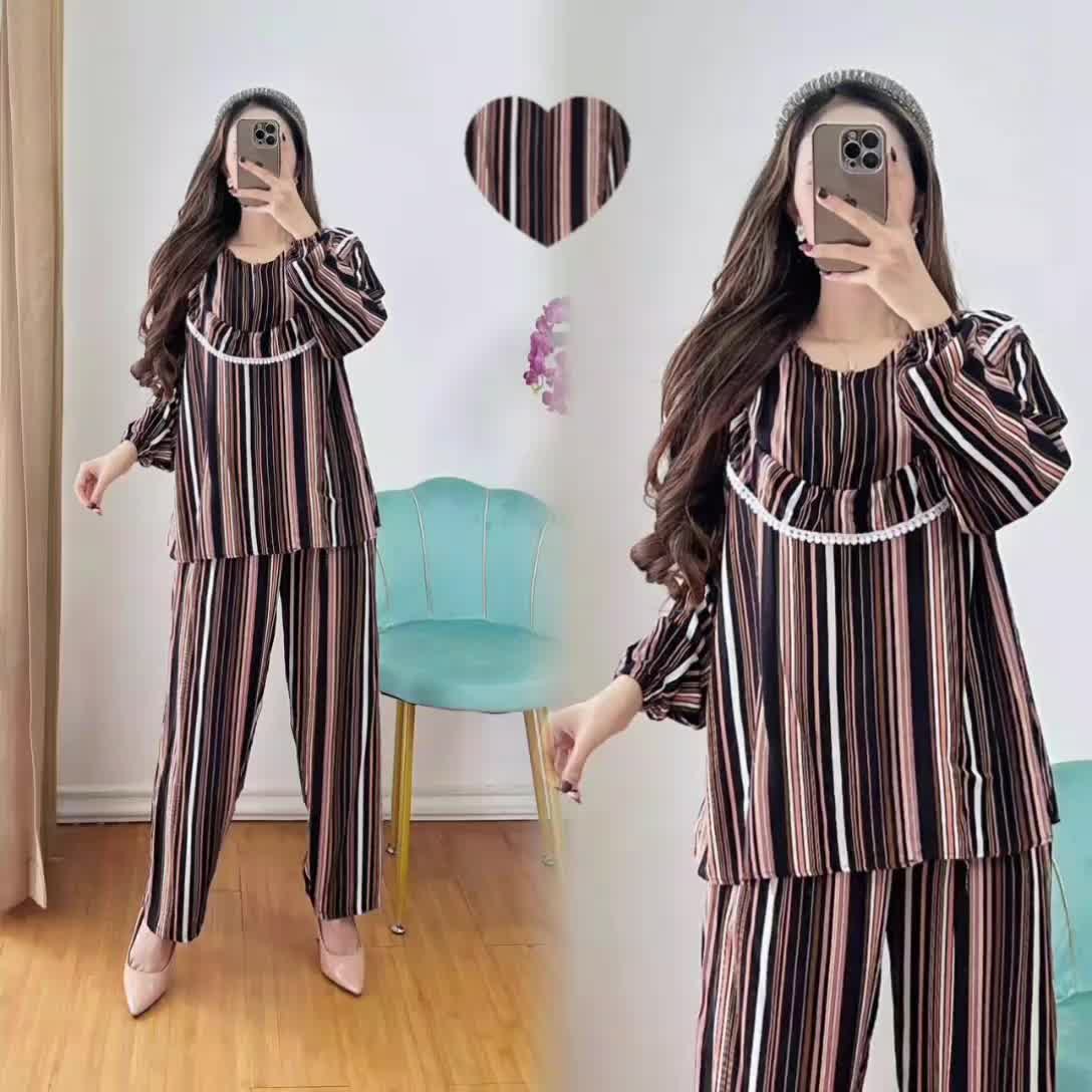 Setelan Celana Renda Wanita Dewasa,Hijab Seria( Not Pet ),Celana Kulot,Celana Panjang Bahan Rayon Remaja Motif Shakila,Pakaian Batik Bahan Katun Atasan Crinkle Model Linen, Gamis Ibu Bahan Katun Nyaman Dipakai,set outfit style Model korean Baju