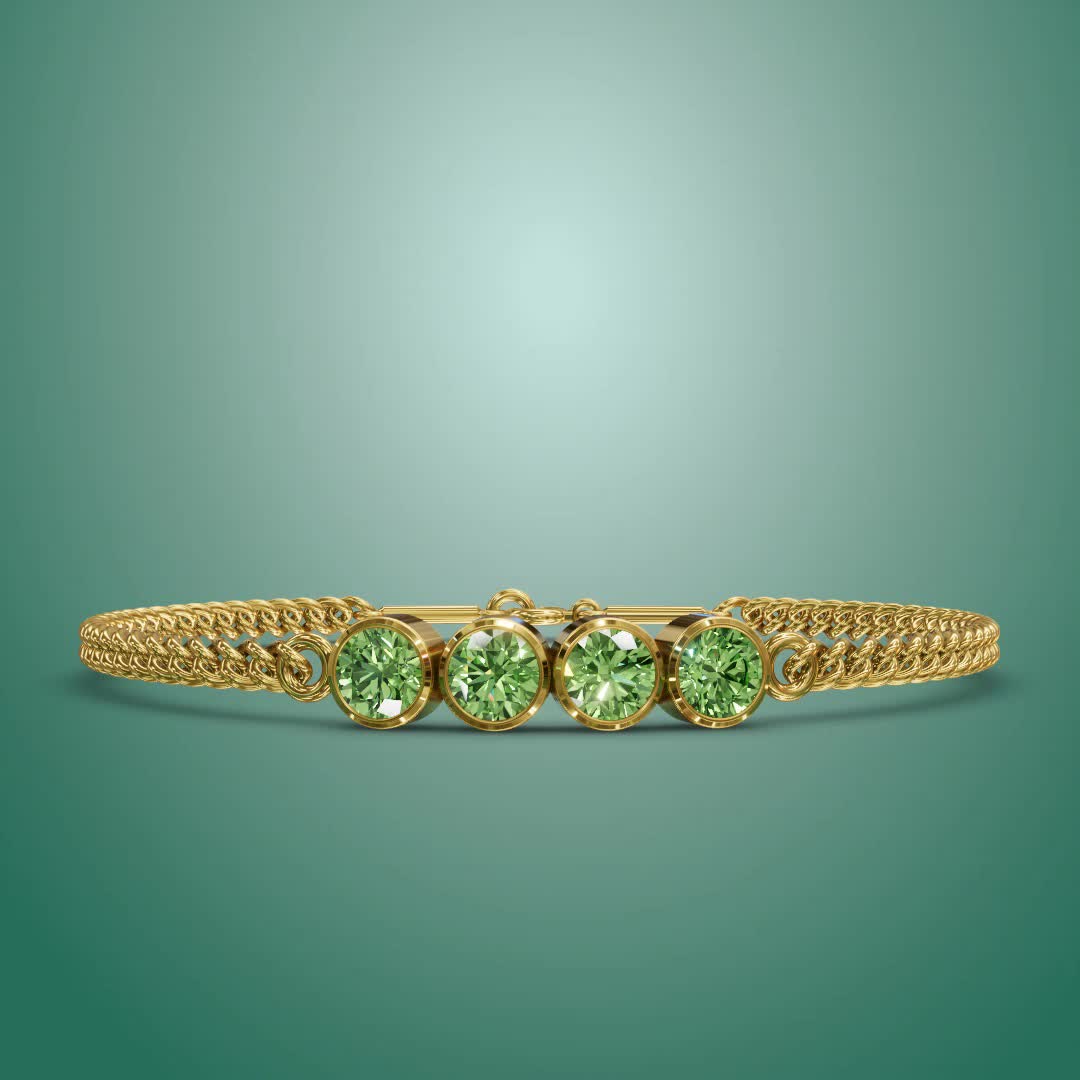 Varnika Gold Bracelet -  Peridot Stone
