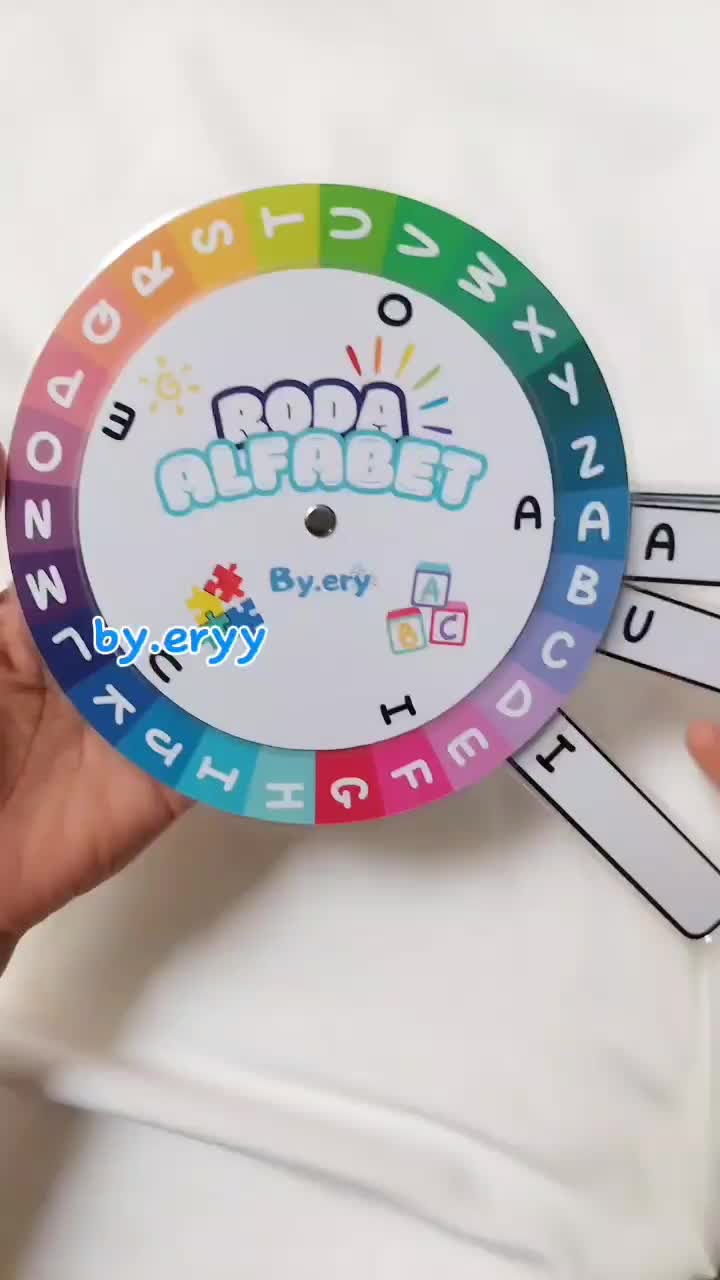 MAINAN EDUKASI RODA PUTAR ALFABET / RODA PUTAR BACA ALFABET FREE SPIDOL WIPE N CLEAR